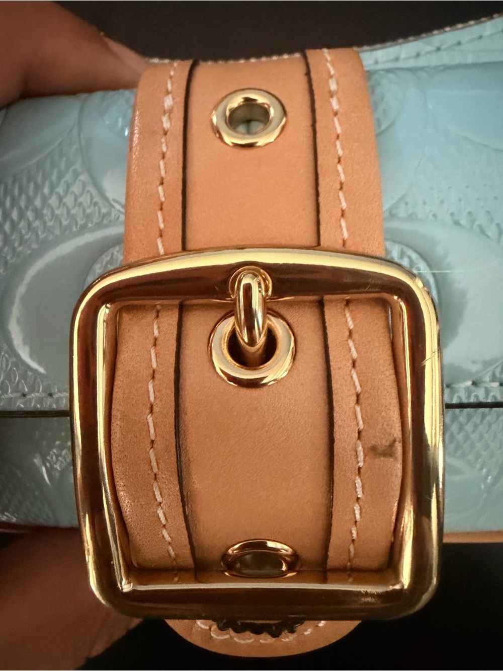 Coach Ashton Mini Bag in Light Blue Leather Crossbody. - Picture 8 of 13